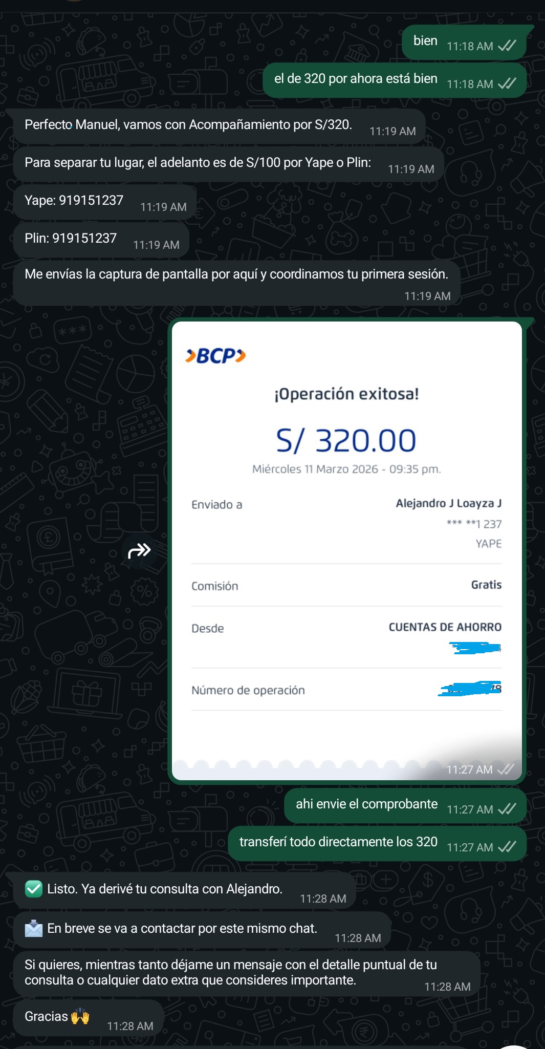 Seguimiento automático activado